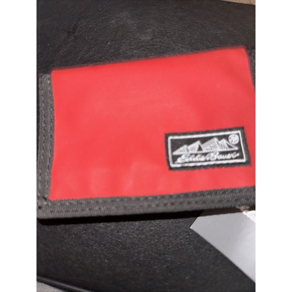 Eddie Bauer Red Trifold‎ Wallet Hook & Loop Billfold NWT